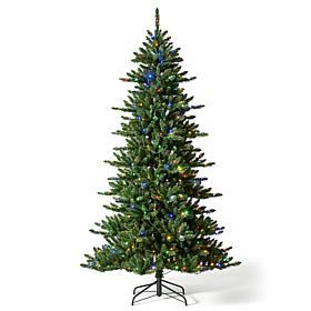 Glitzhome Pre-Lit Green Slim Fir Christmas Tree