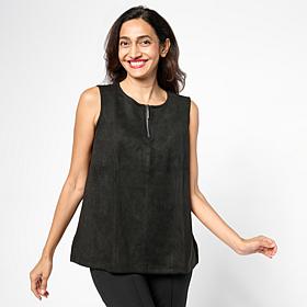 Grey by Jhoan Sebastian Grey Faux Suede Top