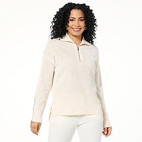 GREY by Jhoan Sebastian Grey Perforated Zip Detail Sweater