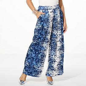 GREY by Jhoan Sebastian Grey Printed Satin Wide-Leg Trouser