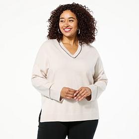 GREY by Jhoan Sebastian Grey Pullover Sweater with Chain Detail