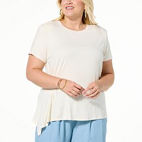 GREY by Jhoan Sebastian Grey Short Sleeve Side Drape Tee