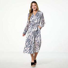 GREY by Jhoan Sebastian Grey Tie Dye Satin Crepe Shirtdress