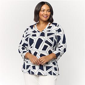 GREY by Jhoan Sebastian Grey V-Neck Top with Cutout Detail