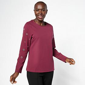 Grey by Jhoan Sebastian Lightweight Double-Knit Grommet Top