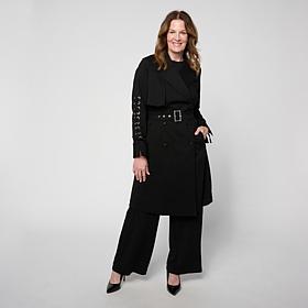 Greyby Jhoan Sebastian Grey Stretch Twill Lace Up Sleeve Spring Trench