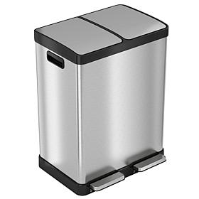 Halo 16 Gallon Step Pedal Trash Can and Recycle Bin with Odor Filters