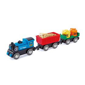 Hape Battery Powered Rolling-Stock Set - Colorful Wooden Train Set