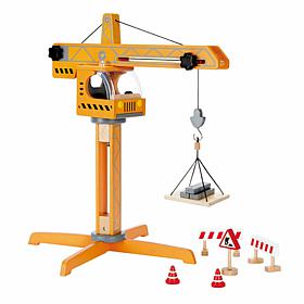 Hape Playscapes Crane Lift Playset, 360 Degree Rotation - Yellow