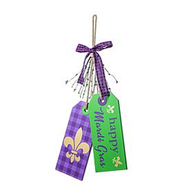 Happy Mardi Gras Wooden Bookmark Door Hanger