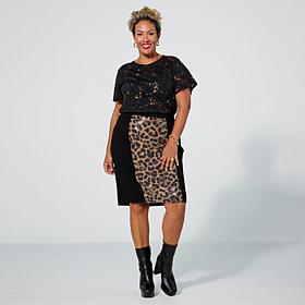 Harlem's Fashion Row x In Earnest by Byron Lars Printed Sequin Skirt