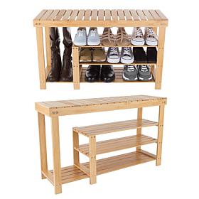 Hastings Home Bamboo Shoe and Boot Organizer Rack - Tan