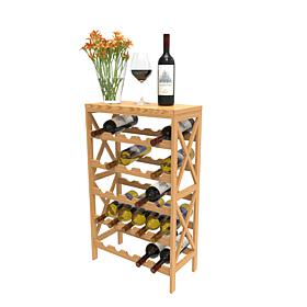 Hastings Home Rustic Space-Saving Wine Rack - Brown