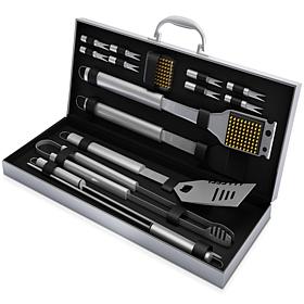 Hastings Home Stainless-Steel 16-Piece BBQ Grill Set