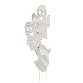 Haunted Hill Farm 2.7-Ft. LED Metal Stacked Ghost Decoration for In...