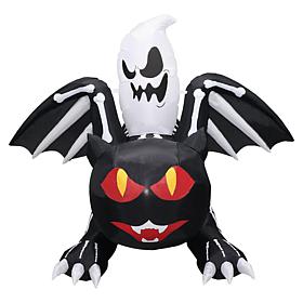 Haunted Hill Farm 5' Tall Pre-lit Inflatable Black Cat Bat and Ghost