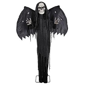 Haunted Hill Farm 6-Ft. Standing Animated Reaper with Wings Animatr...
