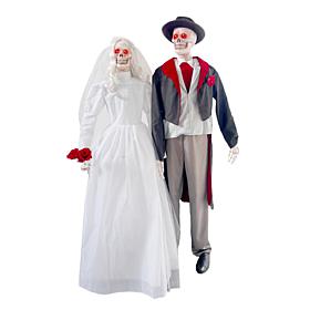Haunted Hill Farm 6.1-Ft. Undead Bride & Groom Animatronics