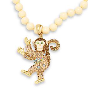 Heidi Daus Critter Crazy Crystal and Enamel Pendant and Necklace