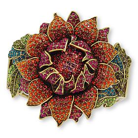 Heidi Daus Late Bloomer Floral Multicolor Cuff Bangle Bracelet