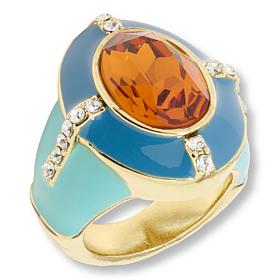 Heidi Daus Rule the Runway Crystal and Enamel Oval Ring