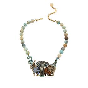 Heidi Daus Sparkling Safari Crystal and Amazonite Bead Necklace