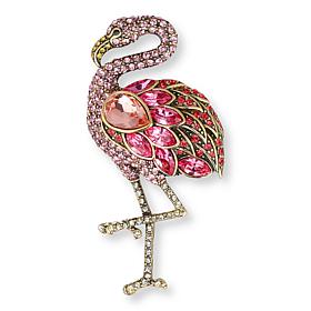 Heidi Daus Tickled Pink Crystal Flamingo Pin
