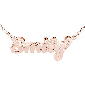 Heights Jewelers Plated Sterling Silver Personalized 3-D Name Necklace