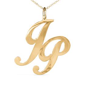Heights Jewelers Plated Sterling Silver Personalized Offset Necklace