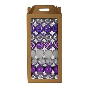 Holiday Shatterproof, 64 Count Christmas Tree Ornament Set, 80mm wi...