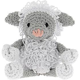Hoooked Lamb Lewy Yarn Kit with Eco Brabante Yarn - White and Gray