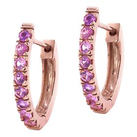 House of Ellure Pink or Blue Sapphire Hoop Earrings