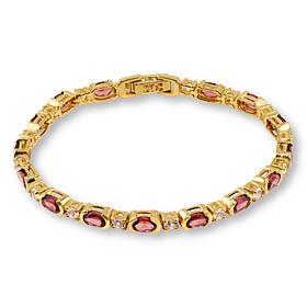 House of Ellure Red Garnet and White Topaz Tennis Bracelet