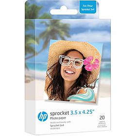HP Sprocket 20-pk. 3.5" x 4.25” Zink Photo Paper 