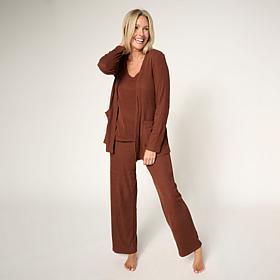 HUE 3-piece Ribbed Knit Lounge Set