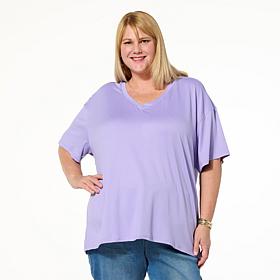 HUE All-Day Comfy Knit Oversized Boyfriend Tee