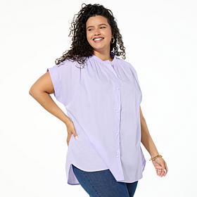HUE Button-Front Tunic