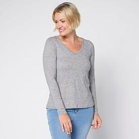 HUE Luscious Long Sleeve V-neck Tee