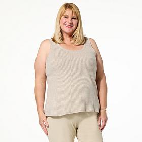 HUE Marled Ribbed Knit Tank Top