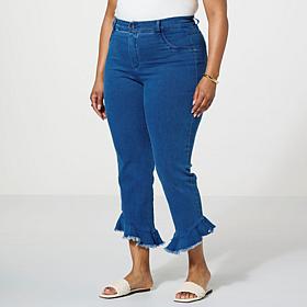 HUE Ruffle Crop Denim Skimmer Jean 