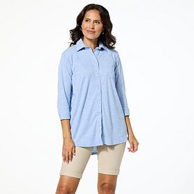 HUE Spring Button-Down Nap Shirt