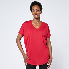 HUE V-Neck High-Low Legging Knit Tee