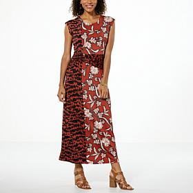 IMAN Global Chic Cap-Sleeve Draped Detail Dress