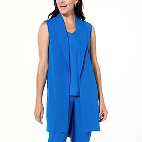 IMAN Global Chic Crepe Knit Duster Vest
