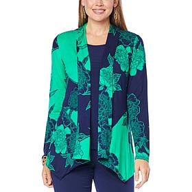 IMAN Global Chic Long Sleeve Angled Hem Topper