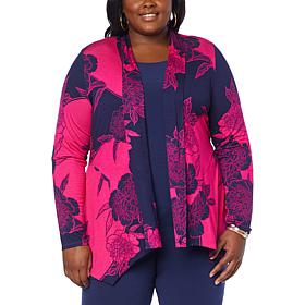 IMAN Global Chic Long Sleeve Angled Hem Topper