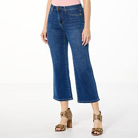 IMAN Global Chic Perfect Fit 360 Denim Wide-Leg Crop Jean