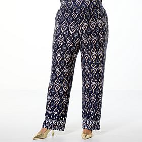 IMAN Global Chic Printed Knit Wide-Leg Pant