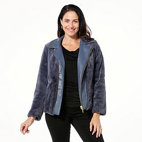 IMAN Global Chic Reversible Faux Fur to Faux Leather Jacket