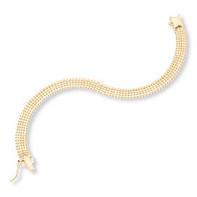 Imperial Silver 4-Row Sterling Silver Diamond-Cut Wheat Chain Bracelet